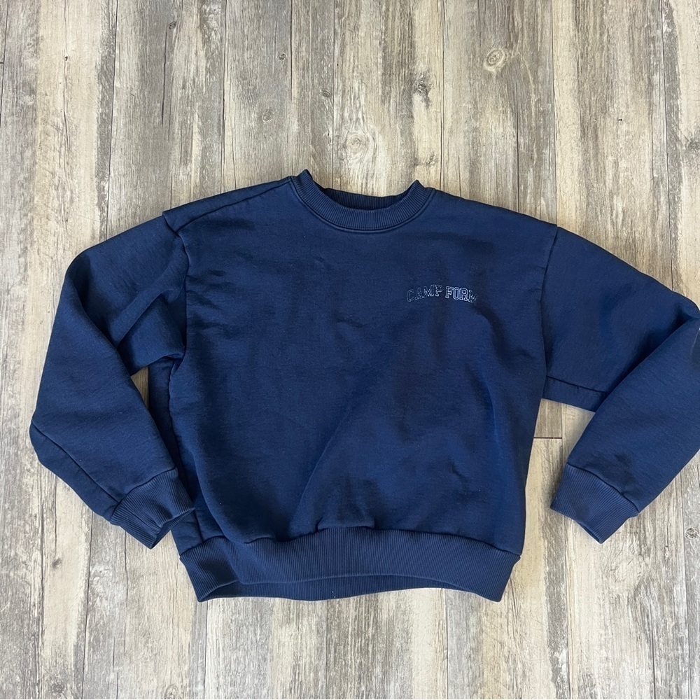 Form “Camp Form” 100% Cotton Navy Pullover Sweater - Picture 5 of 9